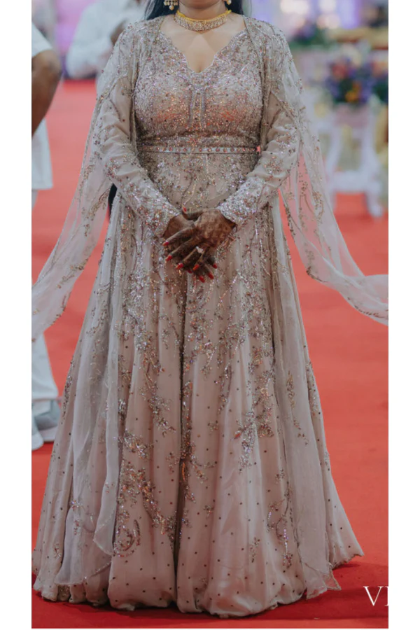 Dolly J ivory embellished gown