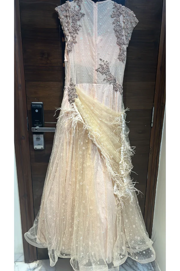 Dolly J ivory saree gown - Image 2