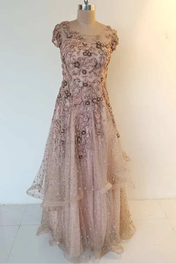 Dolly J Peach Embellished Gown - Image 2