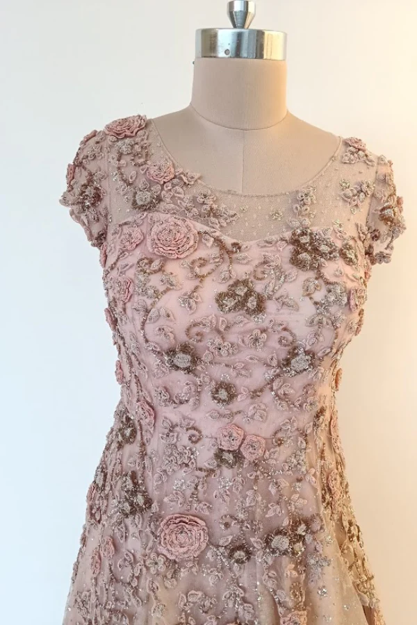 Dolly J Peach Embellished Gown - Image 3