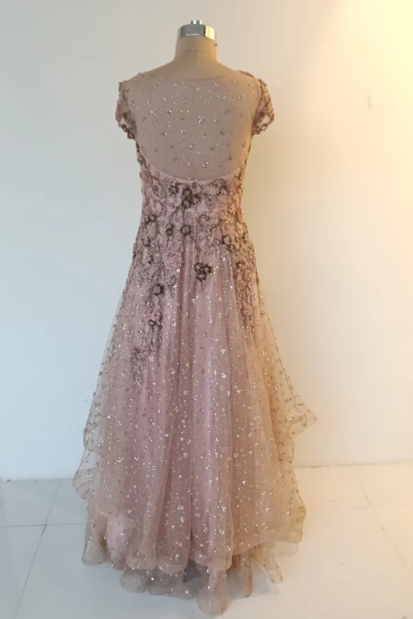 Dolly J Peach Embellished Gown - Image 4
