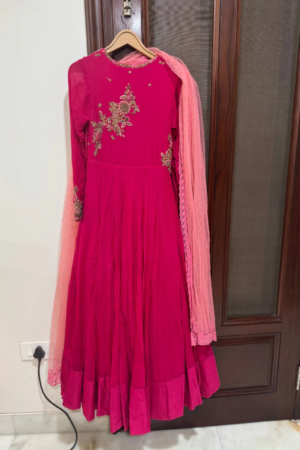 Dolly J pink embroidered anarkali set - Image 2