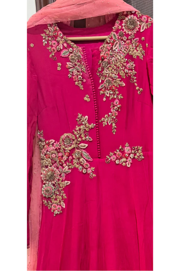 Dolly J pink embroidered anarkali set - Image 3