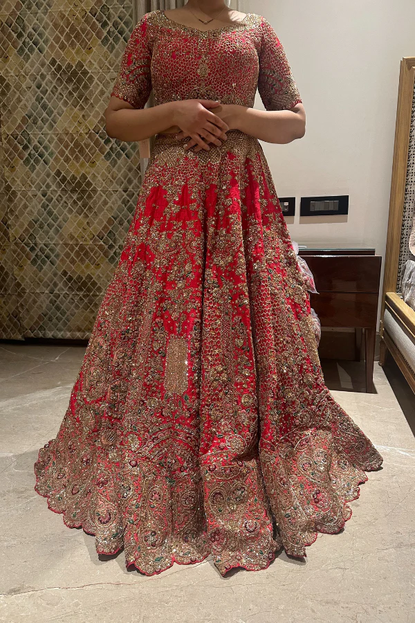 Dolly J red bridal lehenga - Image 3