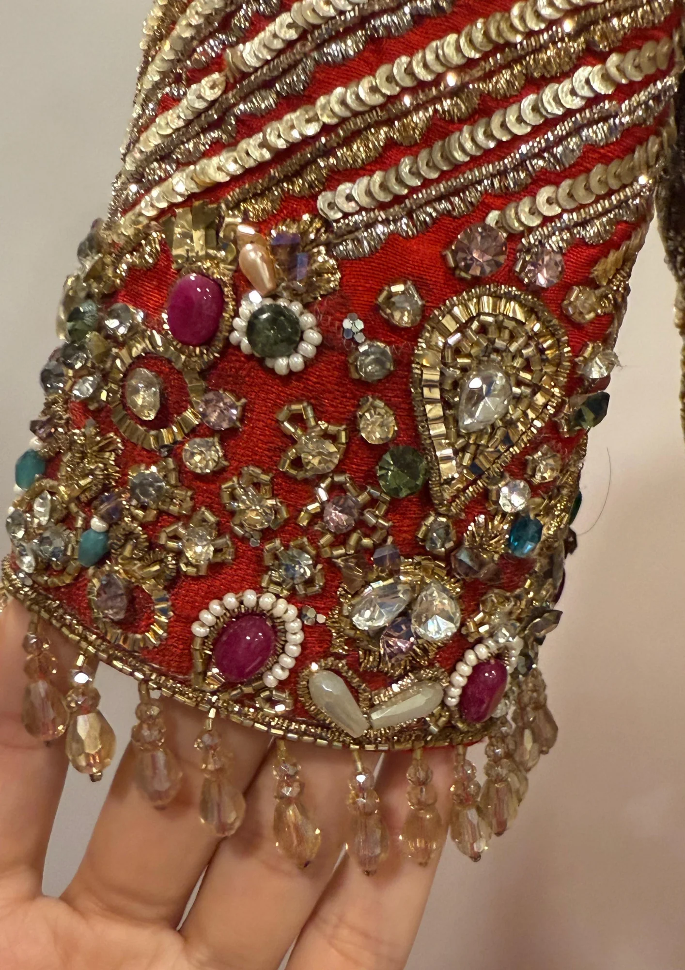 Dolly J Red Embellished Bridal Lehenga Set - Image 3