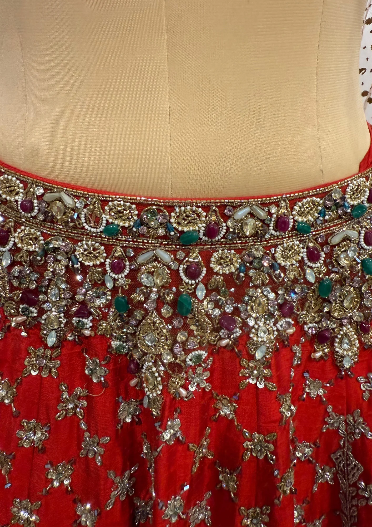 Dolly J Red Embellished Bridal Lehenga Set - Image 4