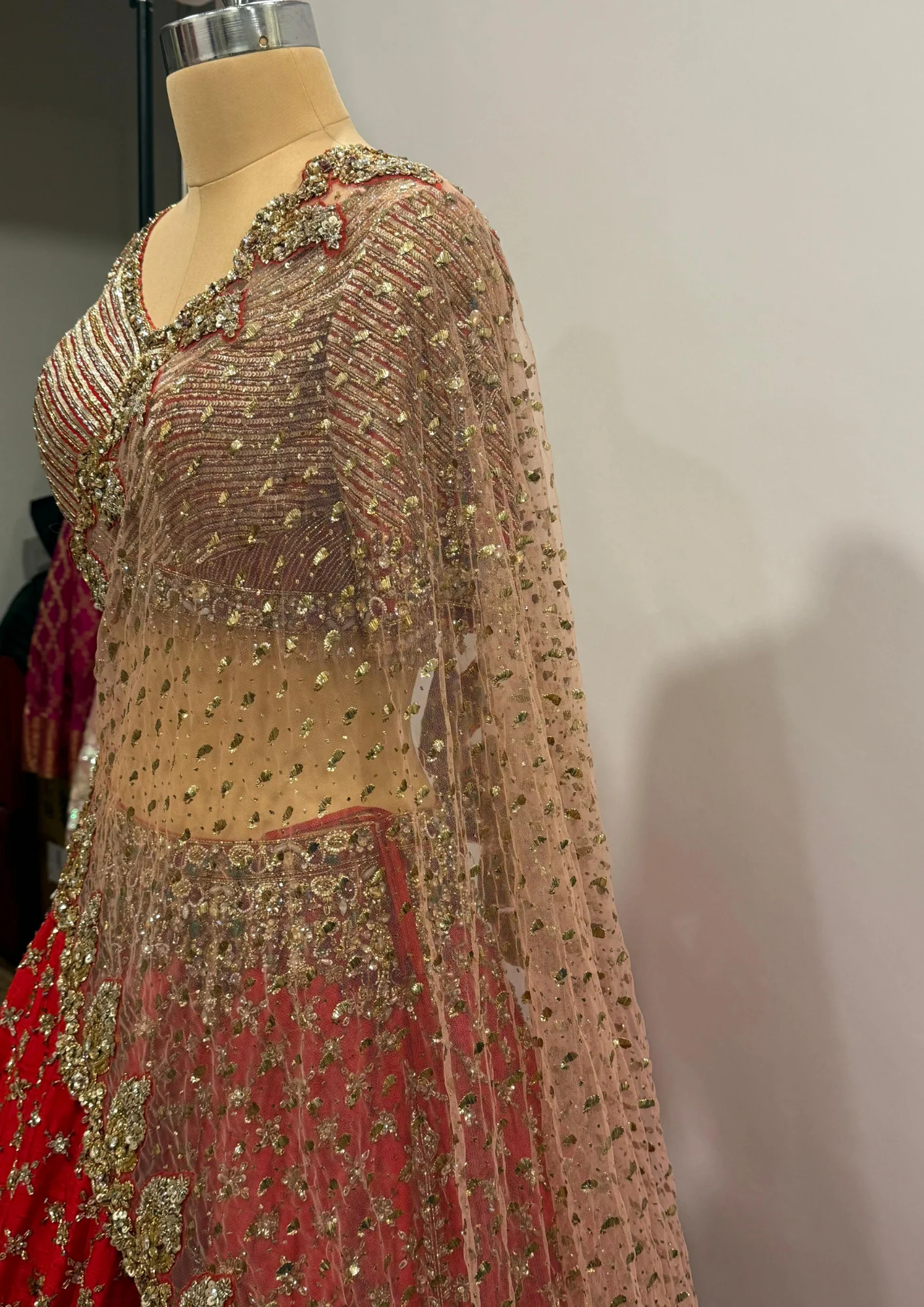 Dolly J Red Embellished Bridal Lehenga Set - Image 5