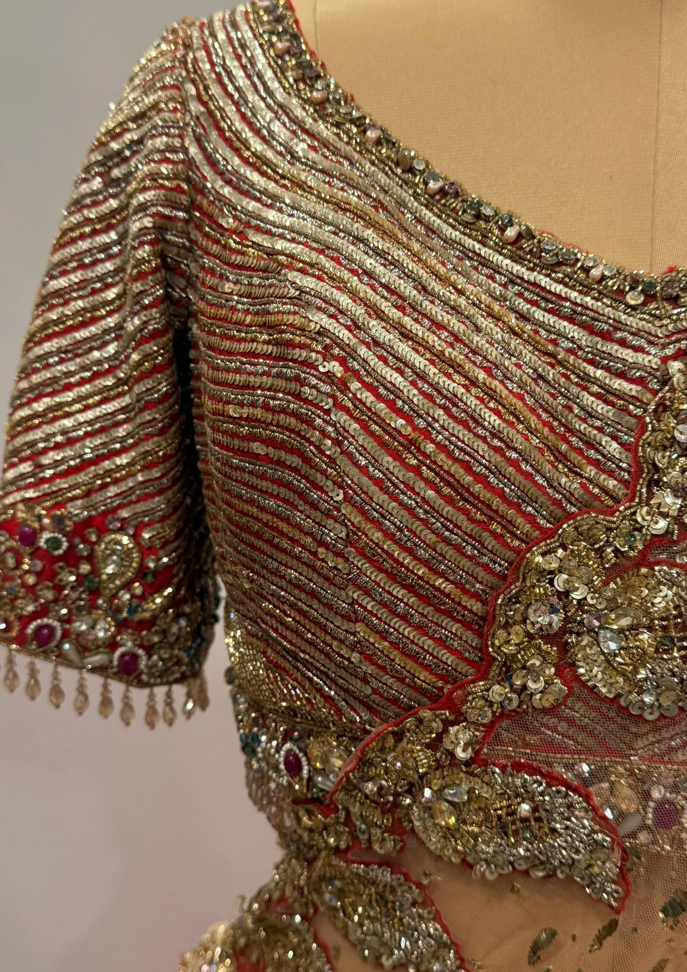 Dolly J Red Embellished Bridal Lehenga Set - Image 7