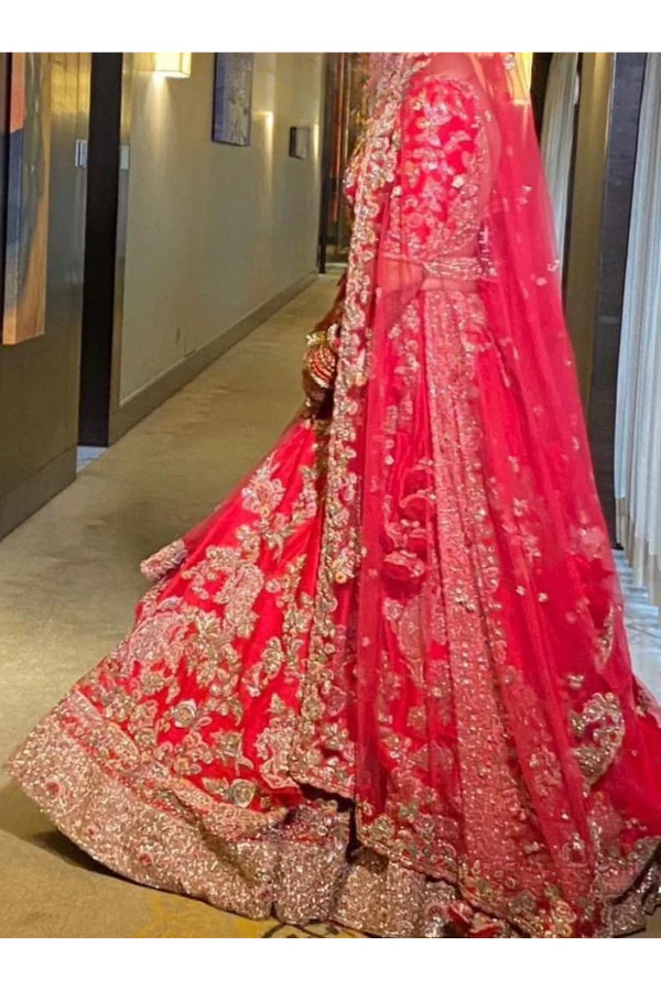 Dolly J red embroidered lehenga set - Image 2