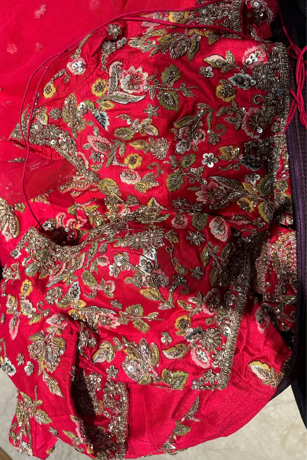 Dolly J red embroidered lehenga set - Image 3