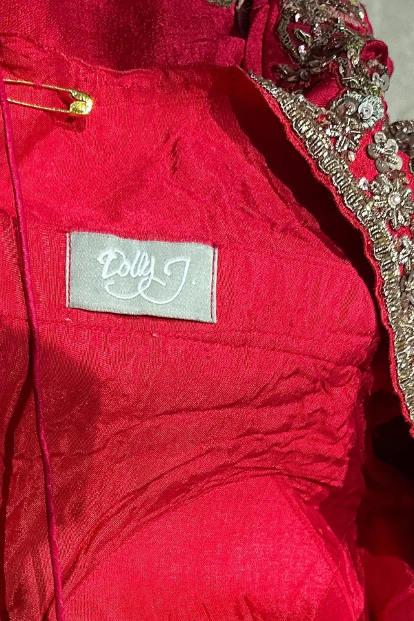 Dolly J red embroidered lehenga set - Image 6