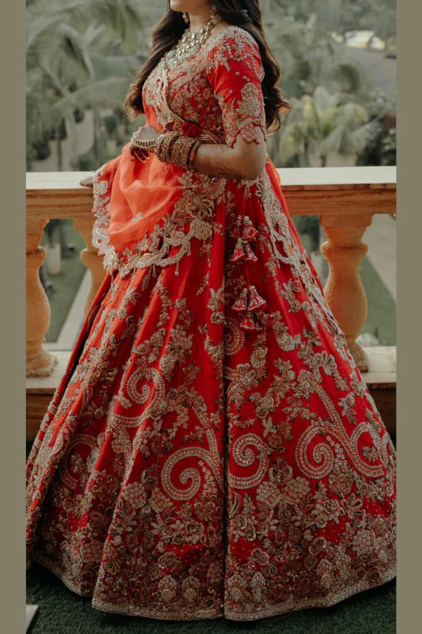 Dolly J Regal Red Dolly J Bridal Lehenga - Image 2