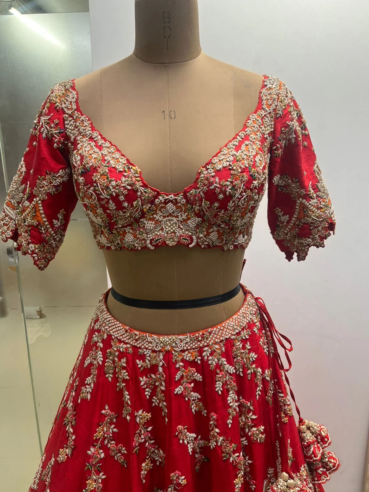 Dolly J Regal Red Dolly J Bridal Lehenga - Image 4
