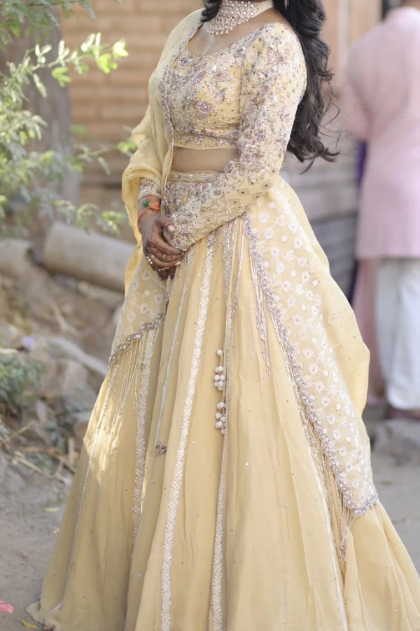 Dolly J yellow chikankari lehenga