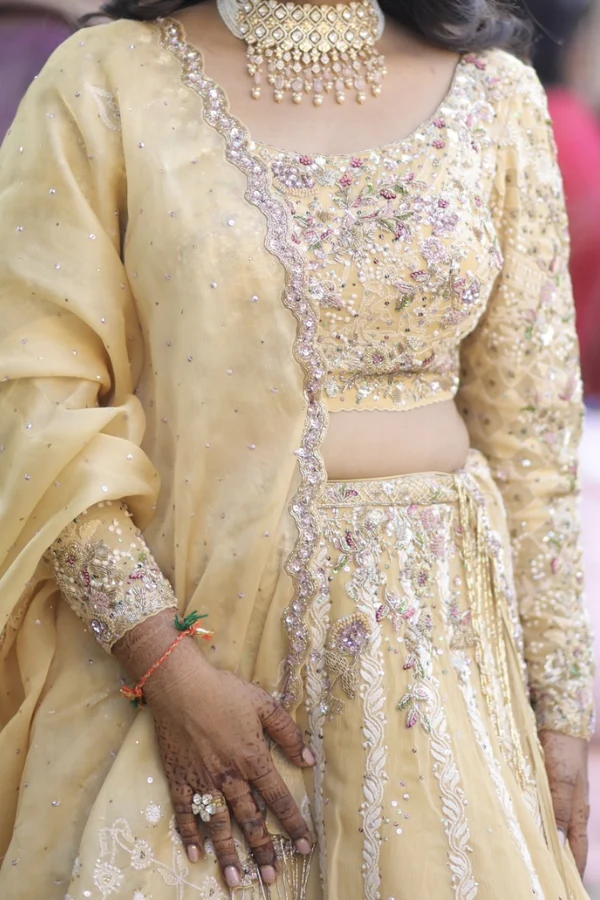 Dolly J yellow chikankari lehenga - Image 3