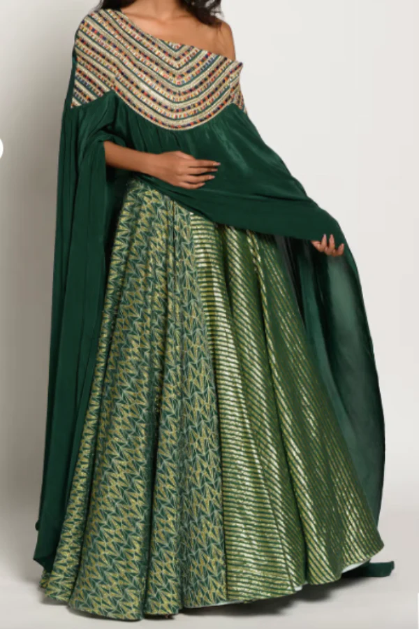 Rishi & Vibhuti Drape one shoulder lehenga set - Image 3