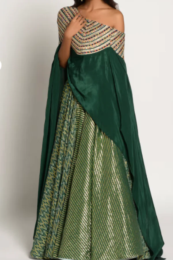 Rishi & Vibhuti Drape one shoulder lehenga set - Image 5