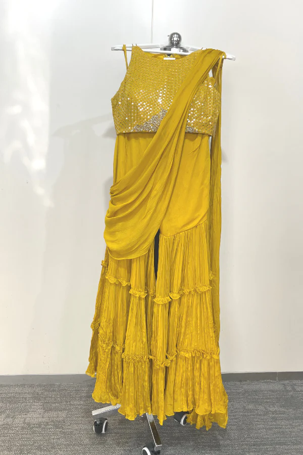 belted drape sharara set - Image 3