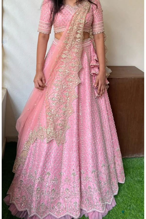 Dreamy Pink Embellished lehenga set