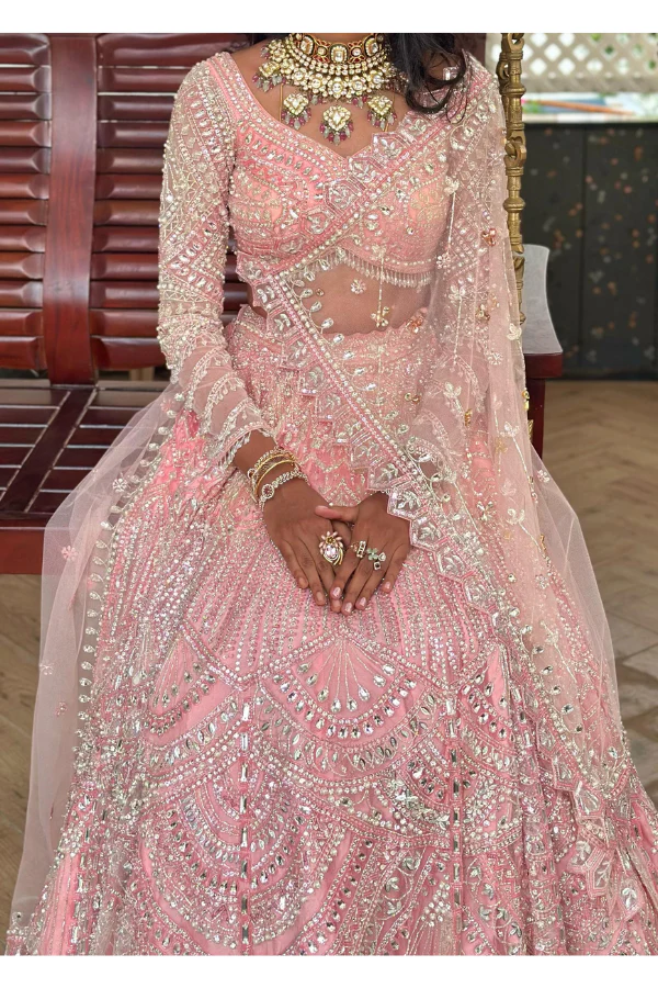 Dusty Pink embroidered lehenga set - Image 2