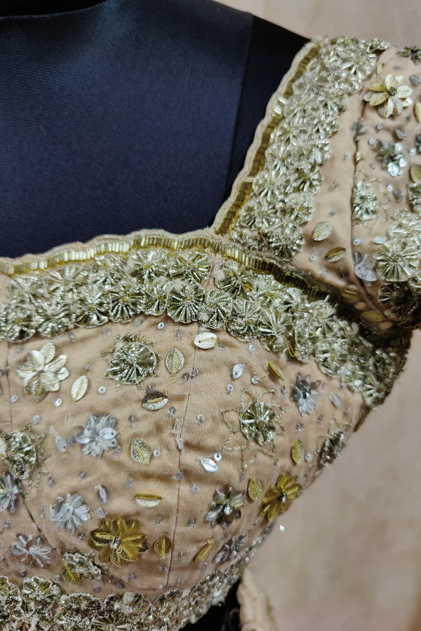 Embellished Beige Lehenga - Image 2