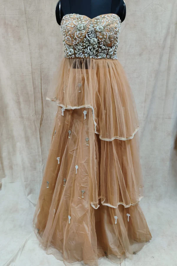 Embellished Bustier Lehenga - Image 3