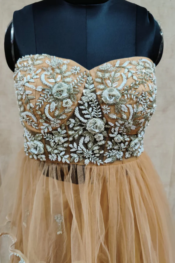 Embellished Bustier Lehenga - Image 4