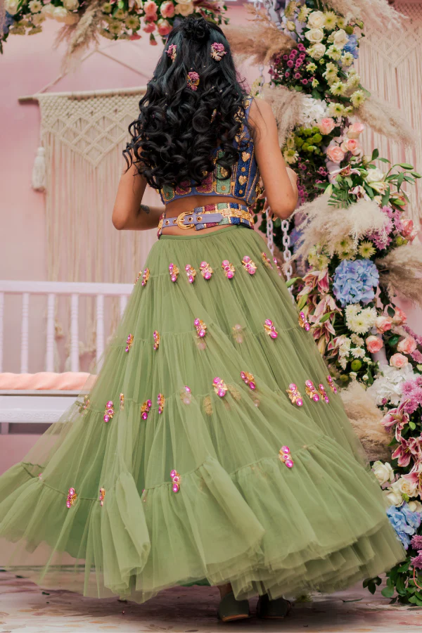Papa Don't Preach Embellished Lehenga Set - Image 4