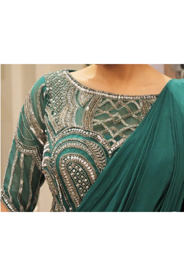 Embellished pre stitched saree - Image 3