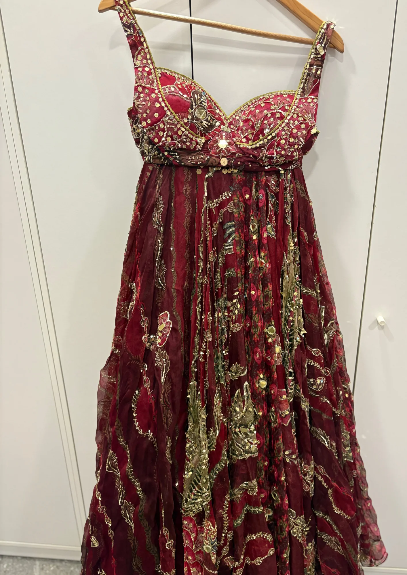 Mahima Mahajan Embroidered Wine Red Lehenga Set - Image 2