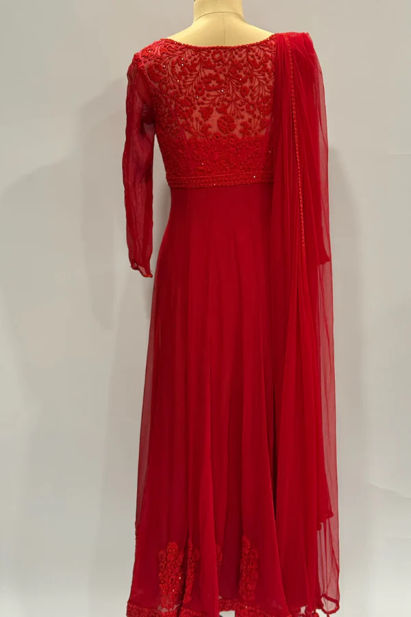 Ensemble Red Anarkali Set - Image 2
