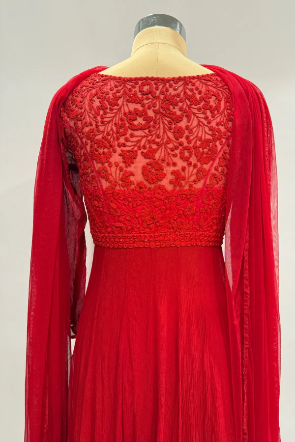 Ensemble Red Anarkali Set - Image 3