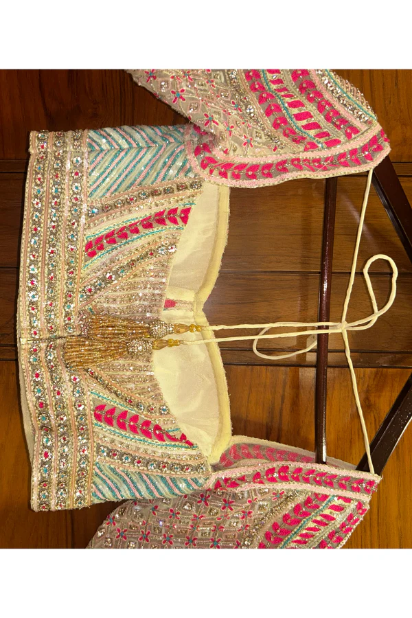 Falguni Shane peacock pink & blue lehenga set - Image 5