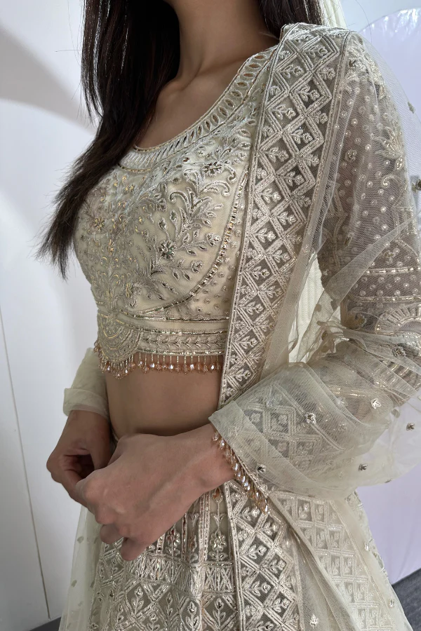 Falguni Shane Peacock yellow lehenga - Image 4