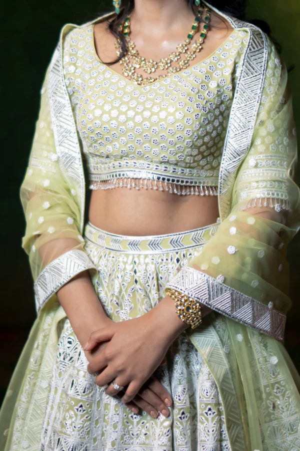 Falguni Shane Peacock yellow lehenga - Image 3