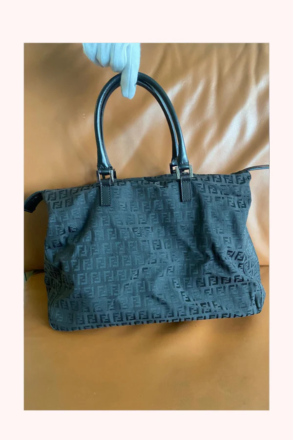 Fendi FF Zucca Monogram Vintage Canvas Handbag - Image 3