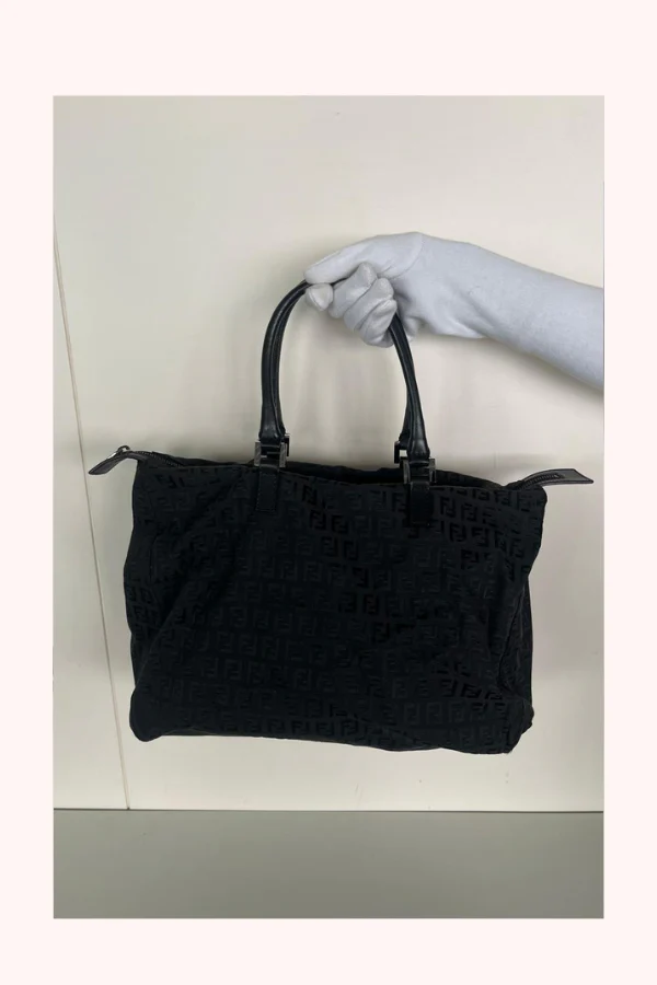 Fendi FF Zucca Monogram Vintage Canvas Handbag - Image 4