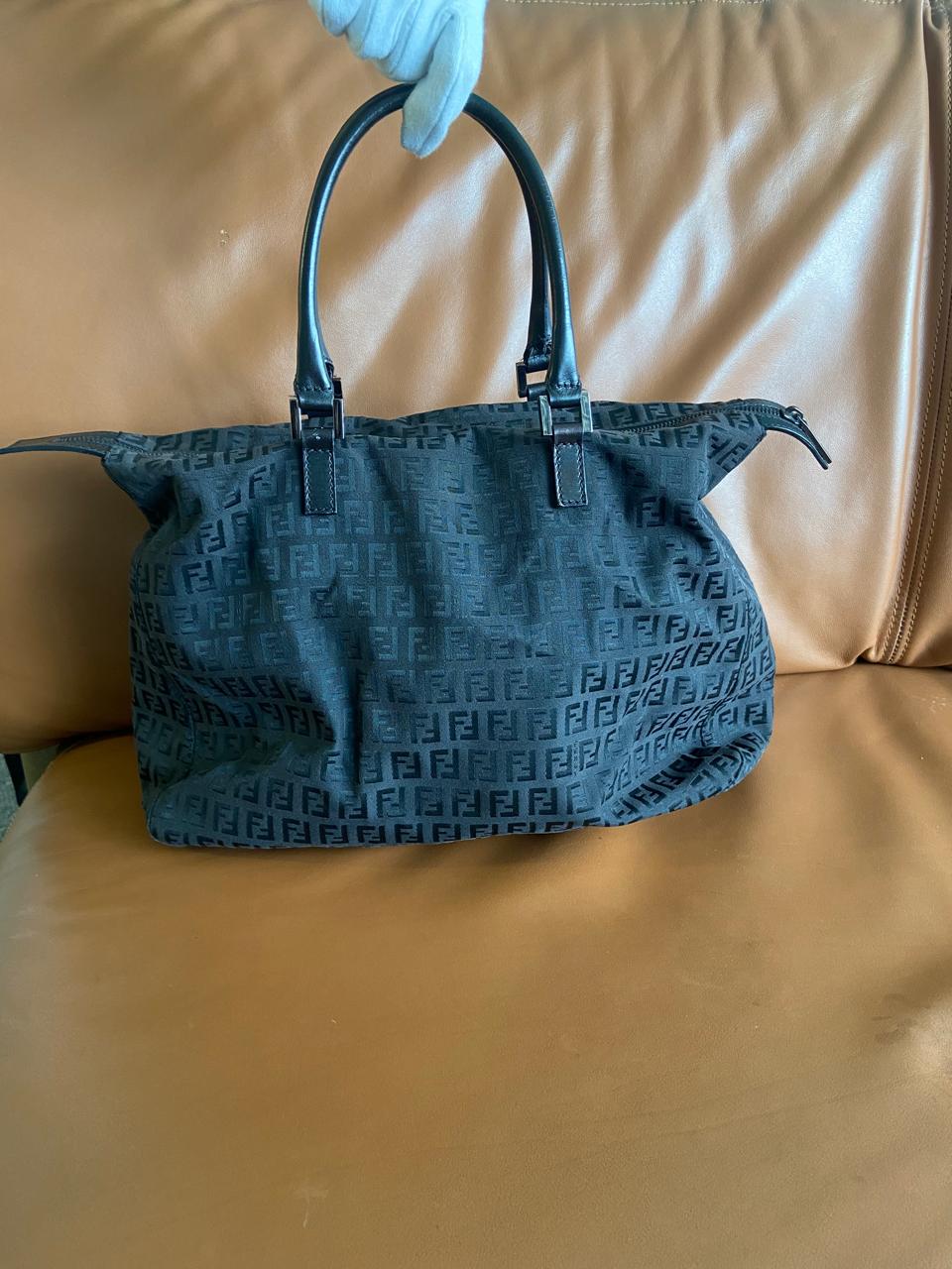 Fendi FF Zucca Monogram Vintage Canvas Handbag - Image 6