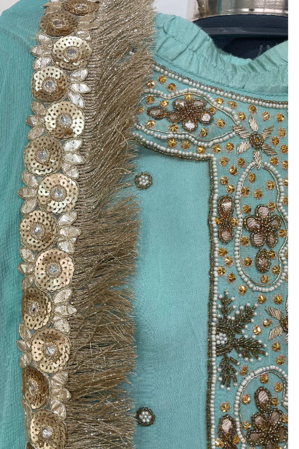 Firozi Blue sharara set - Image 4