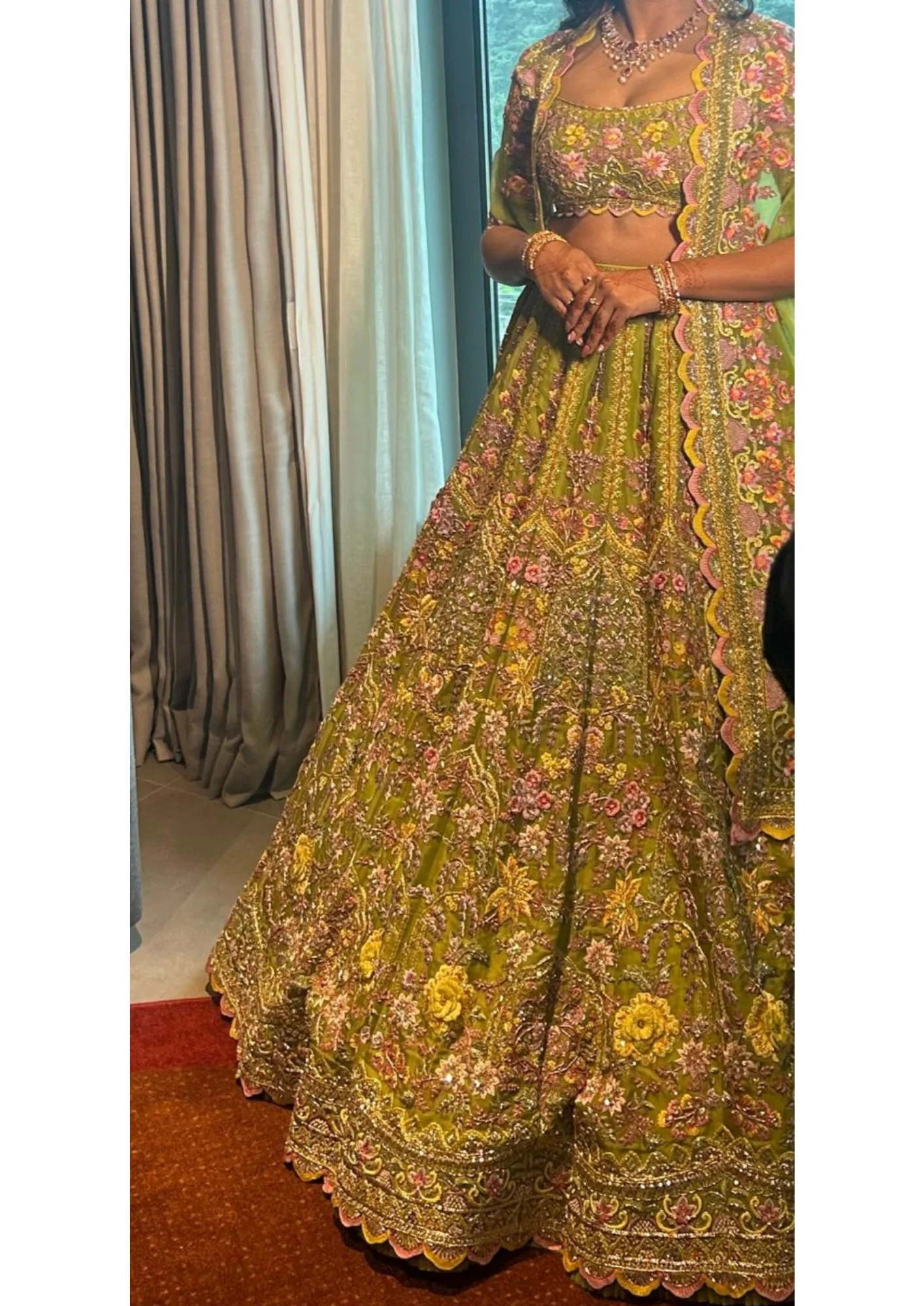 Anushree Reddy Floral Embroidered Lehenga - Image 2