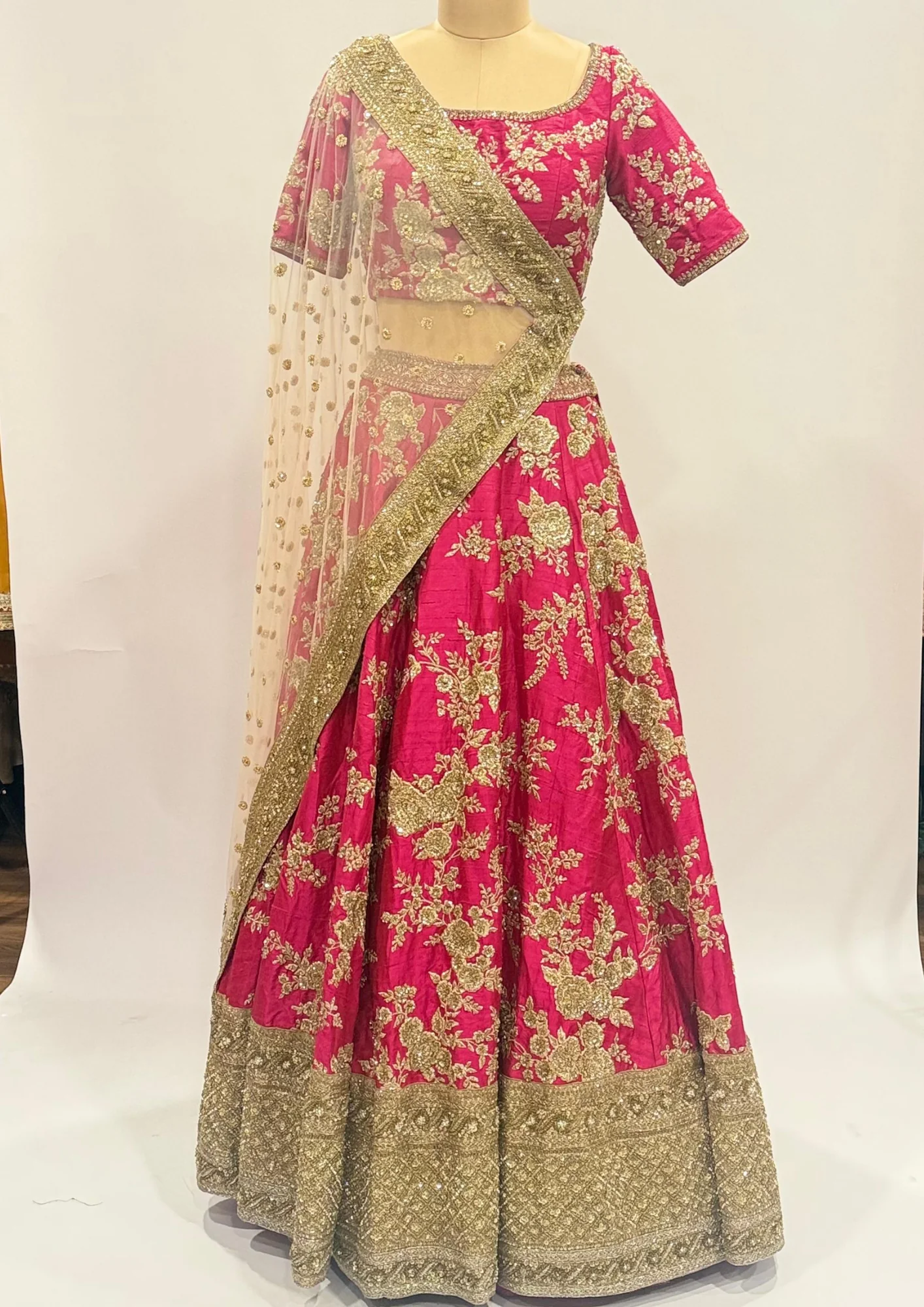 Sabyasachi Floral Zardozi Embroidered Lehenga Set - Image 2