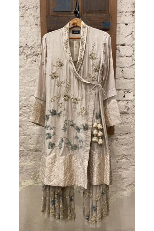 Garo overlap kurta & gharara set - Image 2