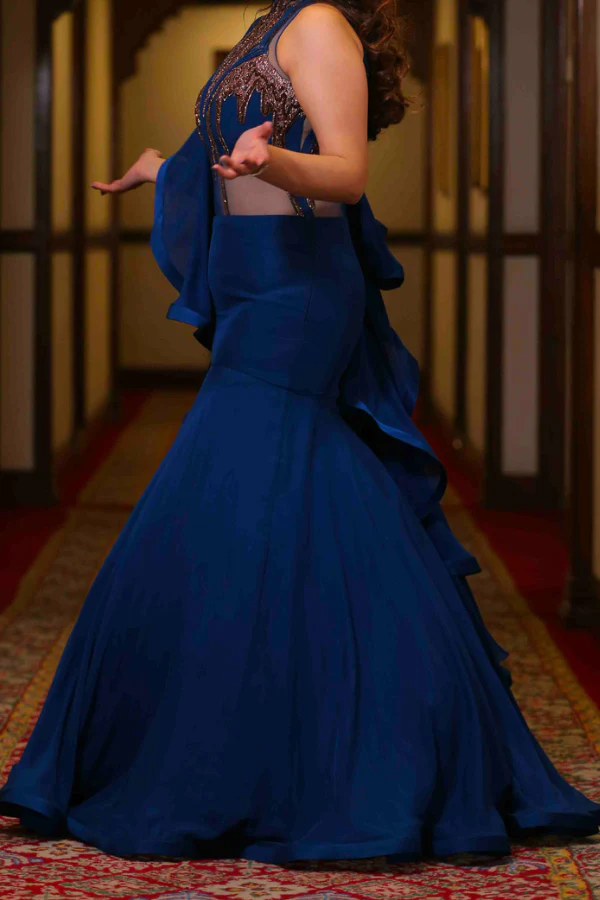 Gaurav Gupta blue lehenga sari - Image 2