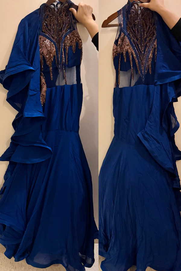 Gaurav Gupta blue lehenga sari - Image 3