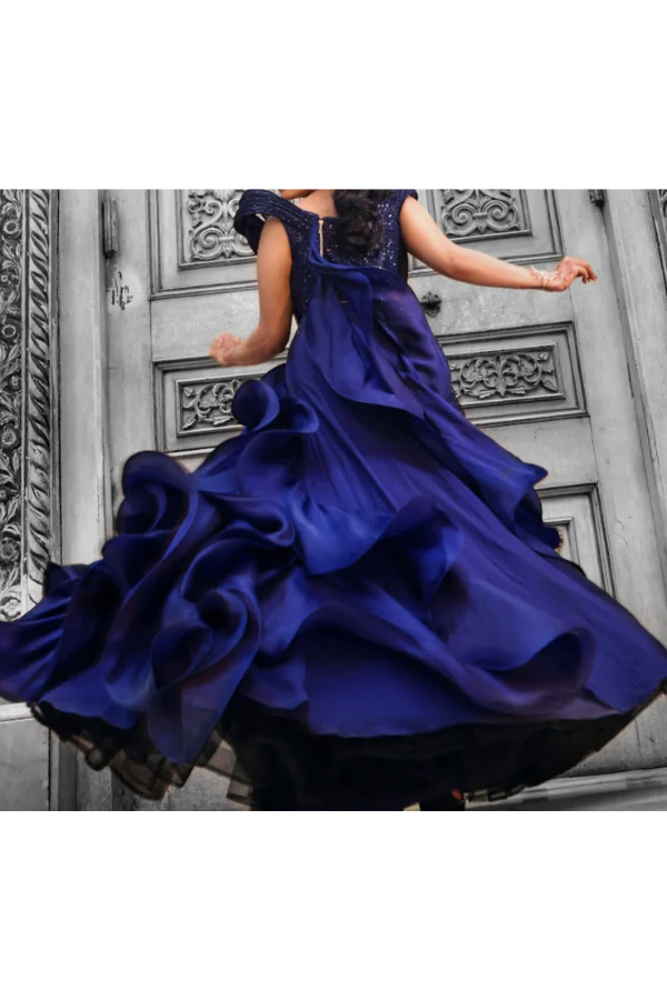 Gaurav Gupta Blue structured lehenga - Image 2