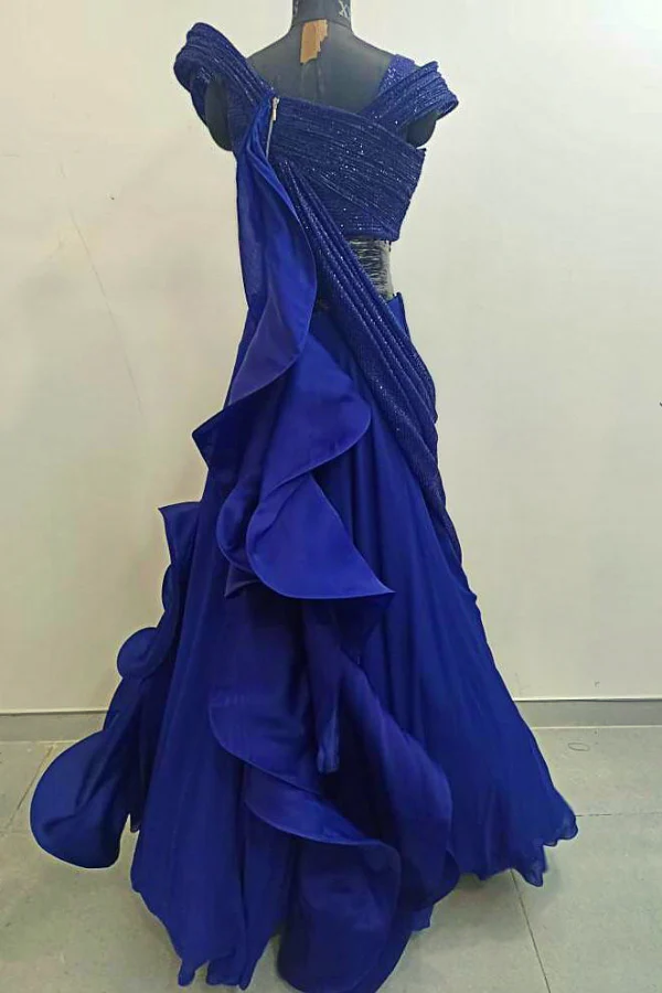 Gaurav Gupta Blue structured lehenga - Image 4