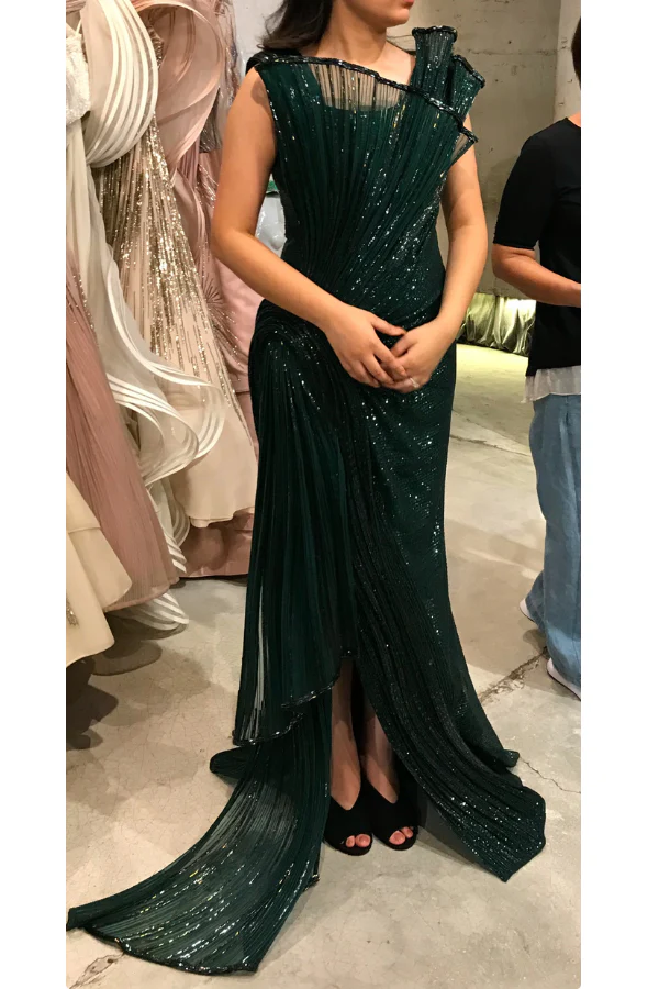Gaurav Gupta emerald green sculpted gown - Image 2