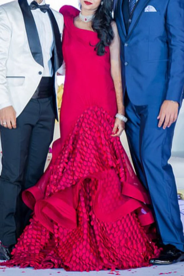 Gaurav Gupta maroon 3D gown - Image 2