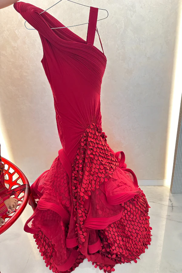 Gaurav Gupta maroon 3D gown - Image 3