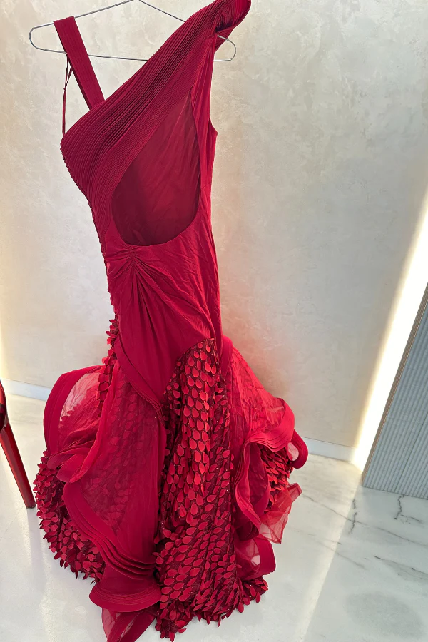 Gaurav Gupta maroon 3D gown - Image 4